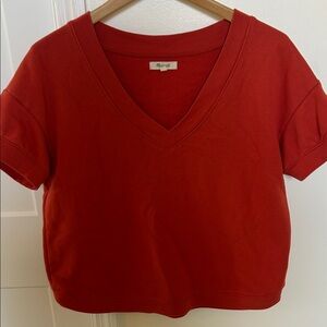 Madewell Women's Orange Short Sleeve fleece